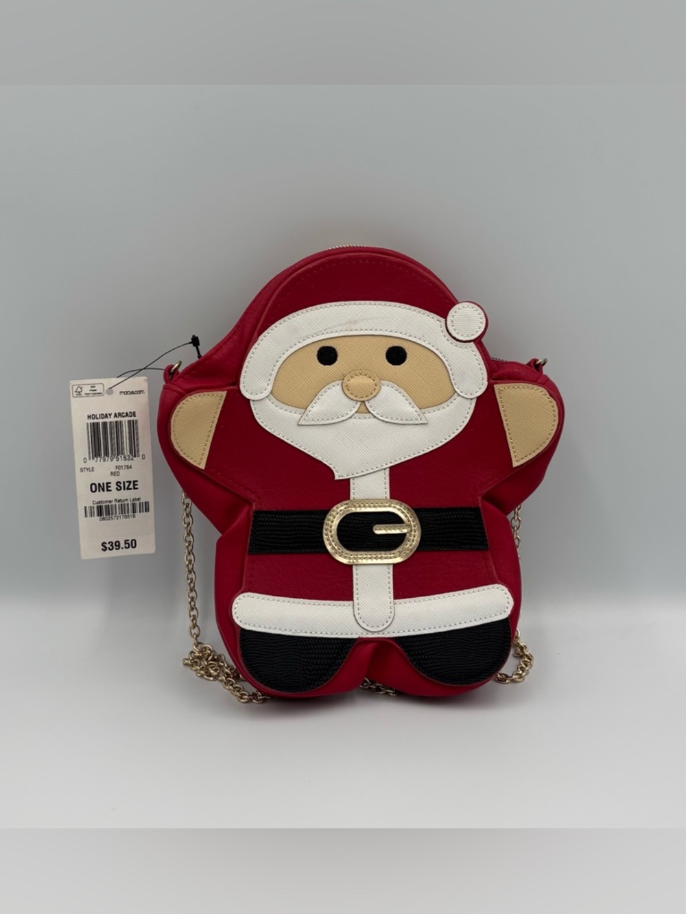 Retired Macys Holiday Arcade Santa Claus Christmas Purse Bag Coin Bank